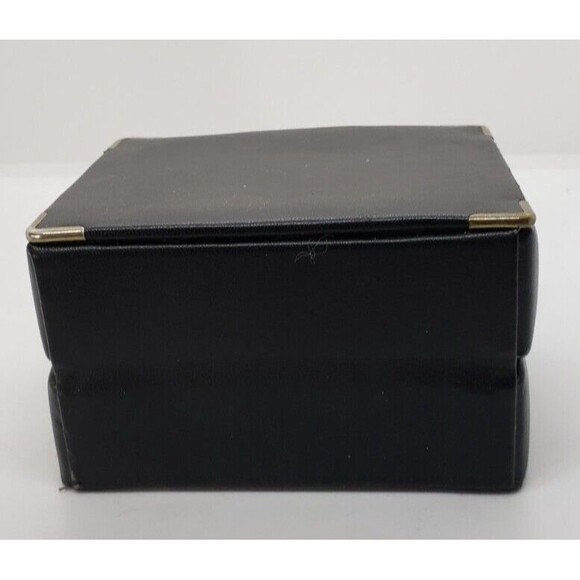 Travel Jewelry Box Small Box Black with Gold snap button and Silver Corners - Picture 2 of 5